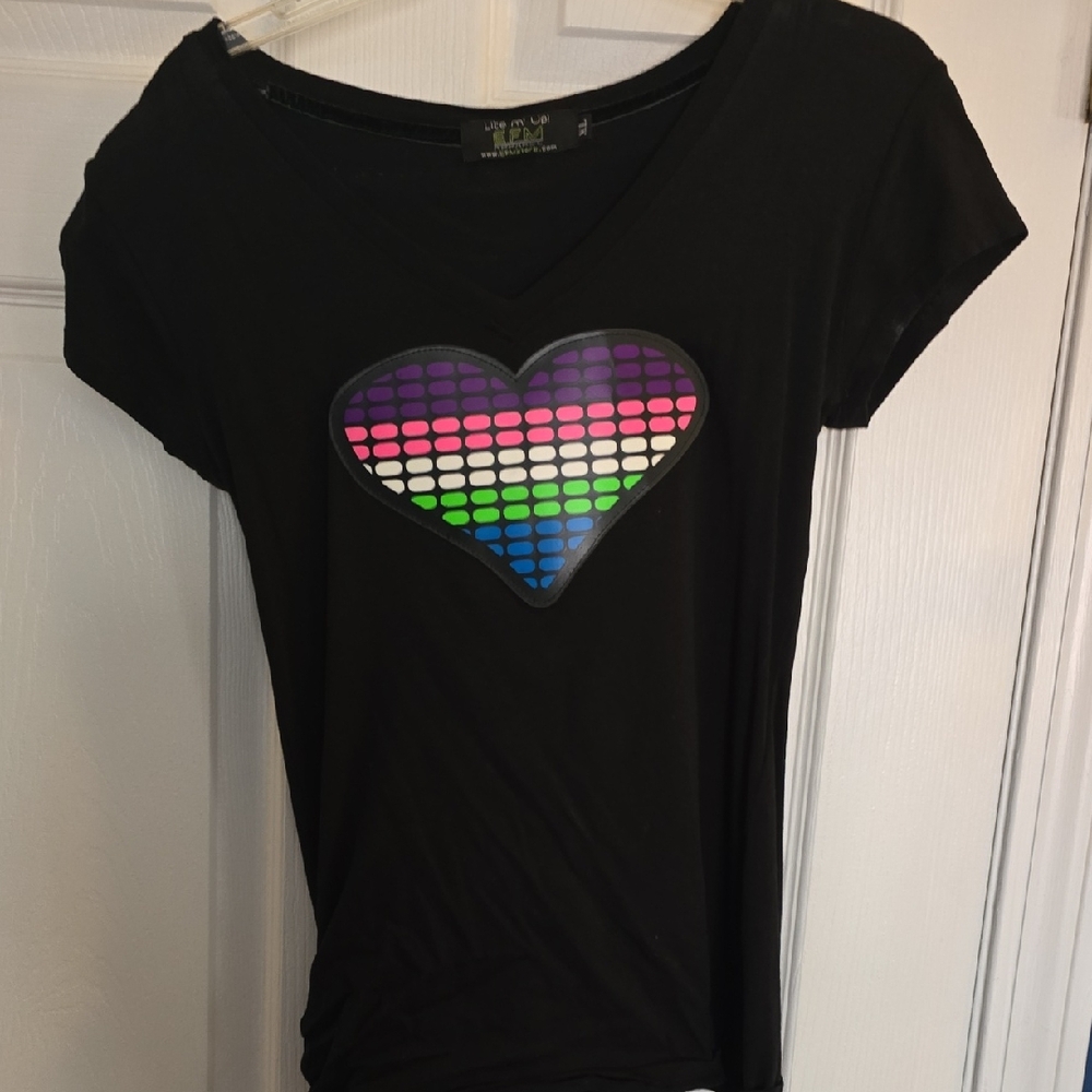 LED Black Heart Graphic Women's Top